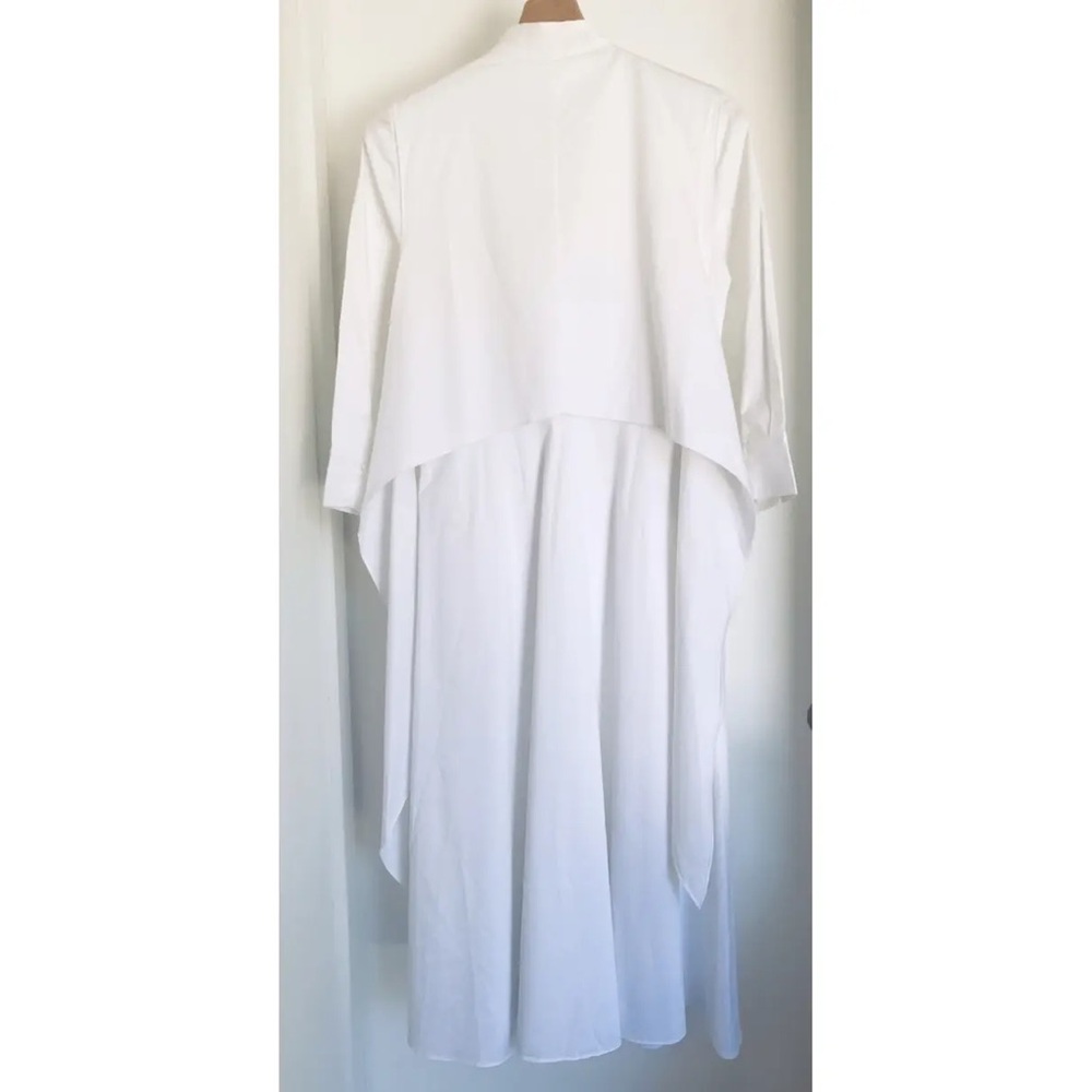 Elie Tahari Midi Dress White Cotton Size 2 - Picture 5 of 8